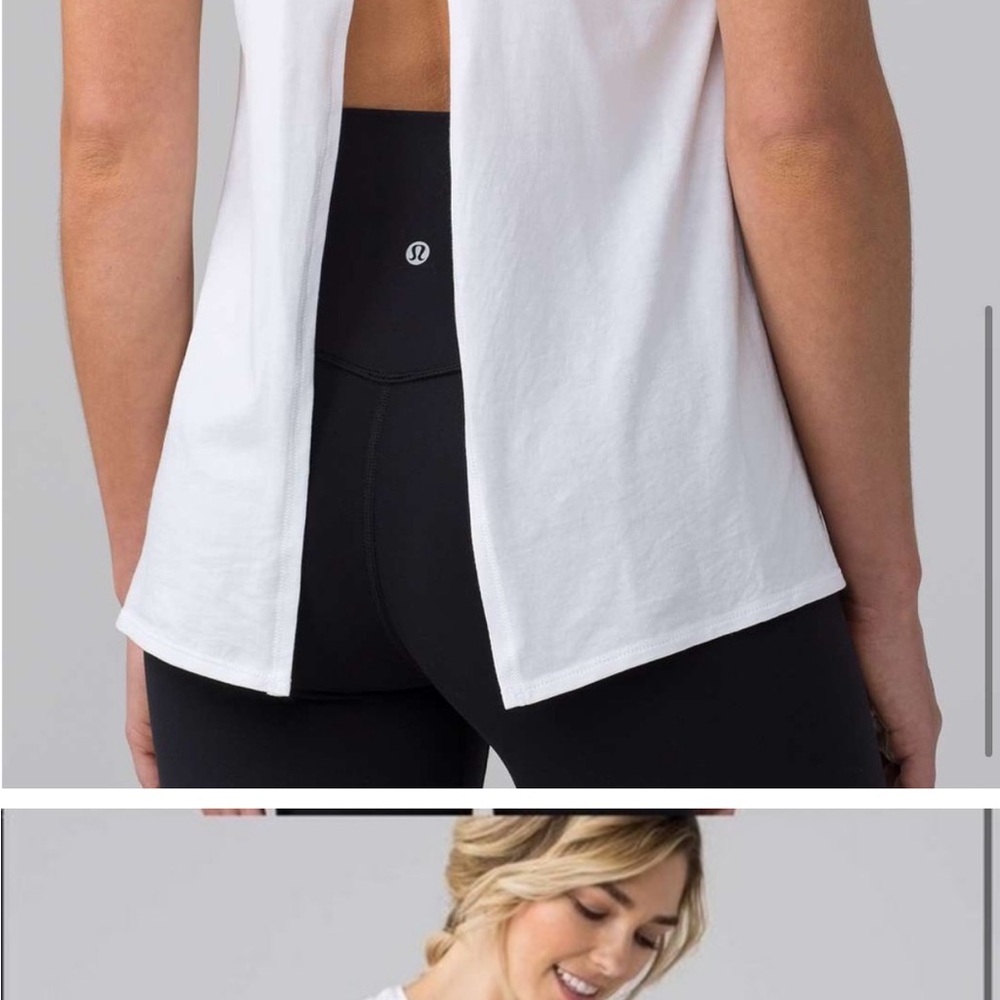 Lululemon All Tied Up Back Tie Tank Size 4 White - Picture 3 of 10
